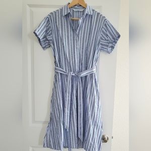 Zara Blue Striped Midi Dress